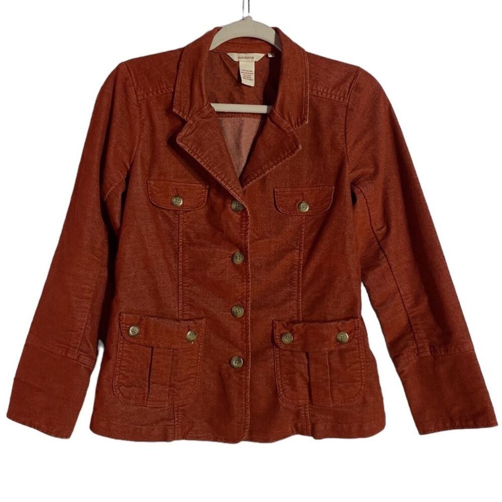 Sundance Blazer SP Burnt Orange Corduroy Boho Western Career Casual